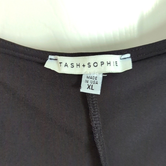 TASH + Sophie Ruffle Piped Trim Dress, Size XL, Black - Picture 2 of 11